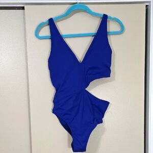 Fabletics Seaside Admiral Blue Cutout Swimsuit Size Small NWT